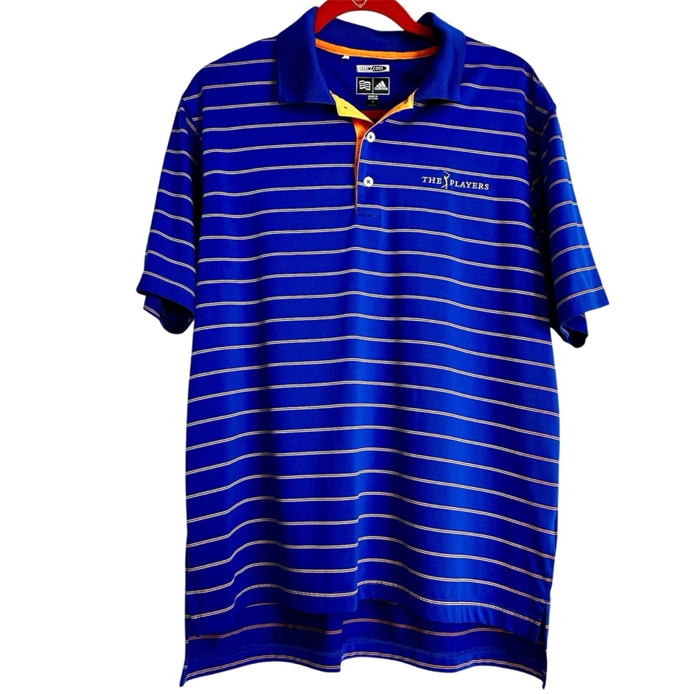 adidas Clima Cool “The Players” Polo Golf Shirt Sz Medium Blue/Orange